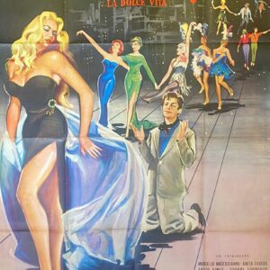 Vintage Italian Movie Poster 'La Douceur De Vivre (La Dolce Vita)' 1960