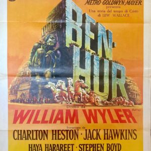 Vintage Italian Movie Poster 'Ben Hur' 1969