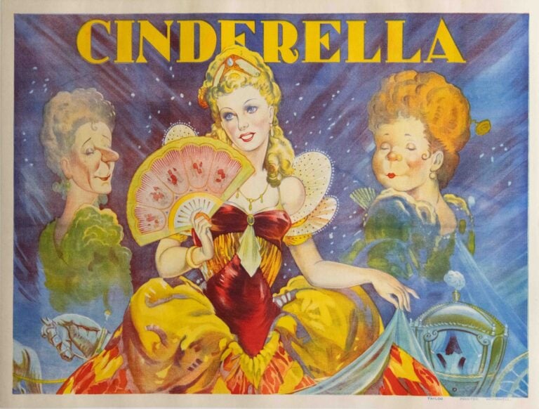 Original Vintage Cinderella Theatre Poster, 1930’s