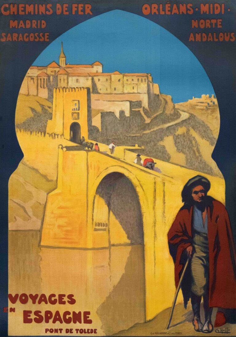 Original Vintage French Railways Travel Poster by Hallo, 1914