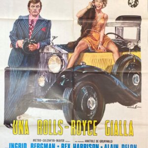 Vintage Italian Travel Poster 'Una Rolls-Royce Gialla (The Yellow Rolls-Royce)' 1964
