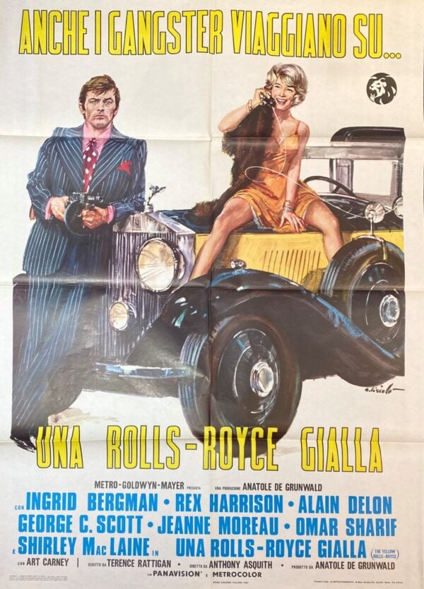 Vintage Italian Travel Poster ‘Una Rolls-Royce Gialla (The Yellow Rolls-Royce)’ 1964