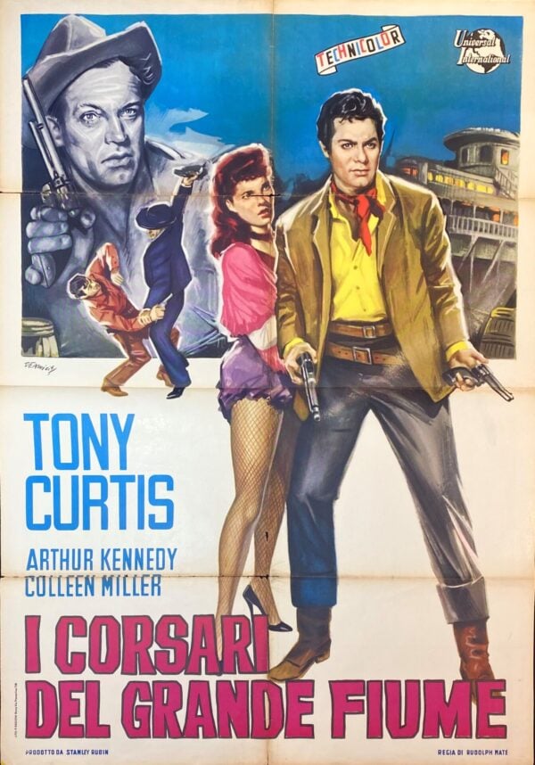 Vintage Italian Movie Poster ‘I Corsari Del Grande Fiume (The Rawhide Years)’ 1984