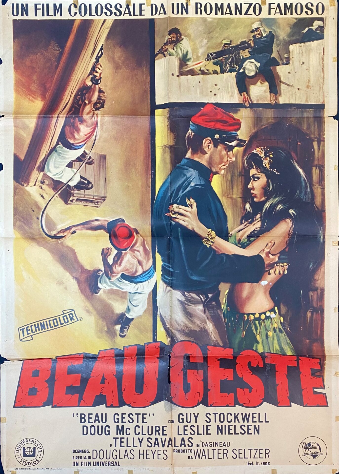 Vintage Italian Movie Poster 'Beau Geste' 1966