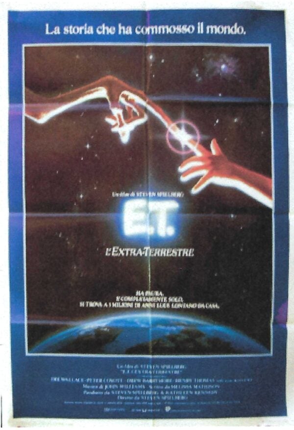 Vintage Italian Movie Poster ‘E.T. L’Extraterrestre (E.T. the Extraterrestrial)’ 1982
