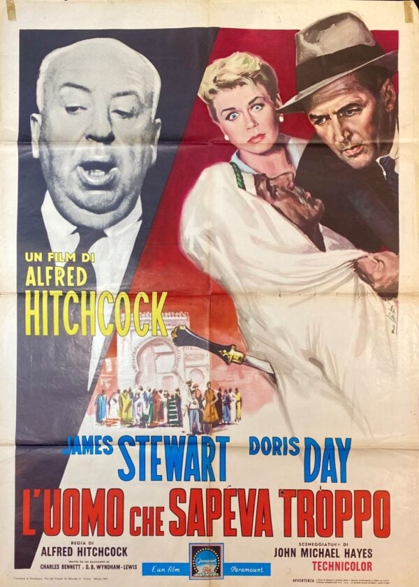 Vintage Italian Movie Poster ‘L’Uomo Che Sapeva Troppo (The Man Who Knew Too Much)’ 1963