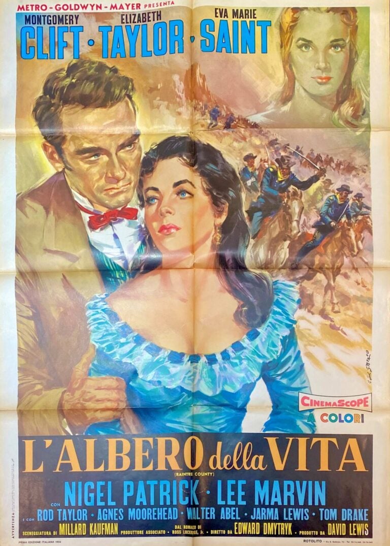 Vintage Italian Movie Poster ‘L’Albero della Vitta (Raintree County)’ 1958