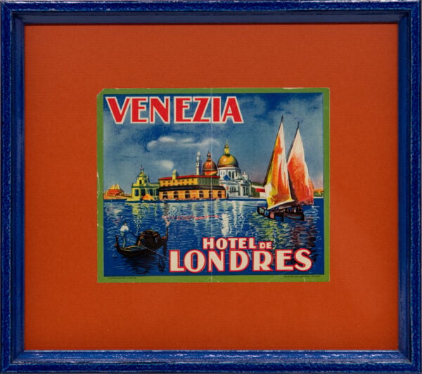 Original Vintage Framed Luggage Travel Labels