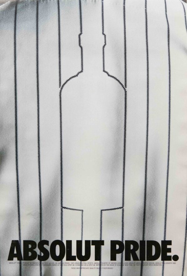 Original Vintage Advertising Poster for Absolut Vodka and the New York Yankees, 1998