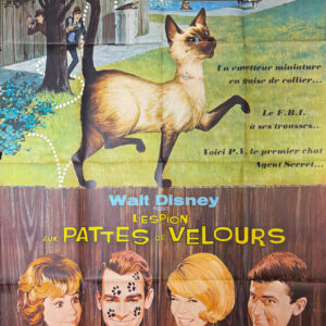 Original Vintage French Disney Movie Poster 'L'espion aux Pattes de Velours (The Darn Cat!)' 1965