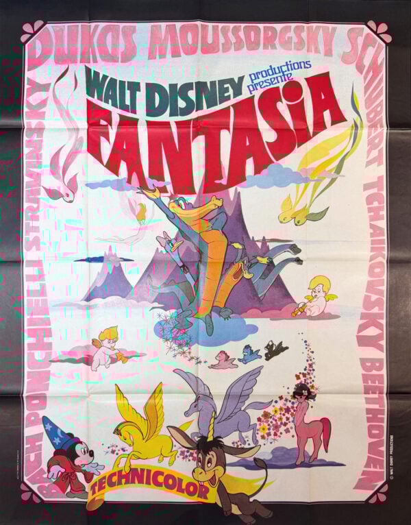 Original Vintage French Disney Movie Poster ‘Fantasia’ 1970’s