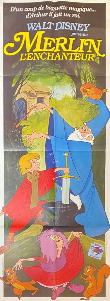 Original Vintage French Disney Movie Poster 'Merlin L'Enchanteur