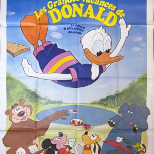 Original Vintage French Disney Movie Poster, 'Les Grandes Vacances de Donald' (Donald Duck’s  Summer Magic), 1977