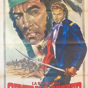 Vintage Italian Movie Poster 'La Storia Del Generale Custer (They Died with Their Boots On)' 1963