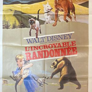 French Vintage Movie Poster 'L’Incroyable Randonnee (The Incredible Journey)' 1963