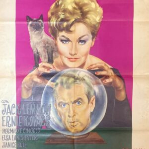 Vintage Italian Movie Poster 'Una Strega in Paradiso (Bell, Book, and Candle)' 1959