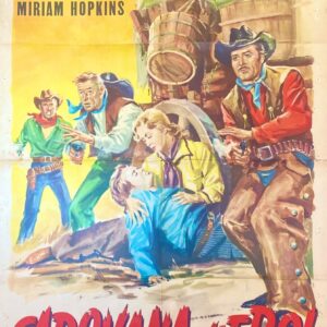 Vintage Italian Movie Poster 'Carovana d’Eroi (Virginia City)' 1958