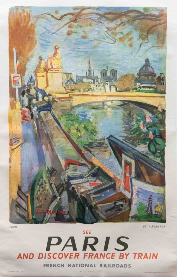 Original Vintage French National Railroads Poster by Planson, 1953