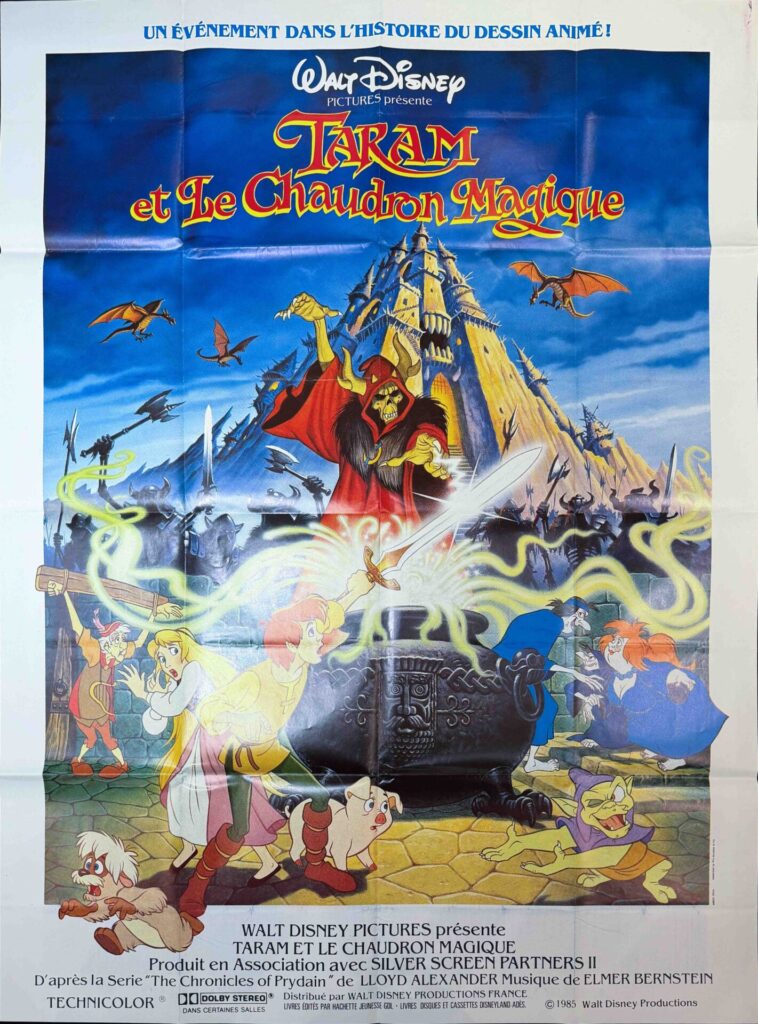 Original Vintage French Disney Movie Poster 'Taram et Le Chaudron Original Vintage French Disney Movie Poster 'Taram et Le Chaudron
