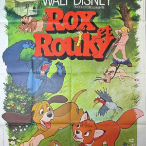Original Vintage French Disney Movie Poster 'Rox et Rouky (The Fox and the Hound)', 1981