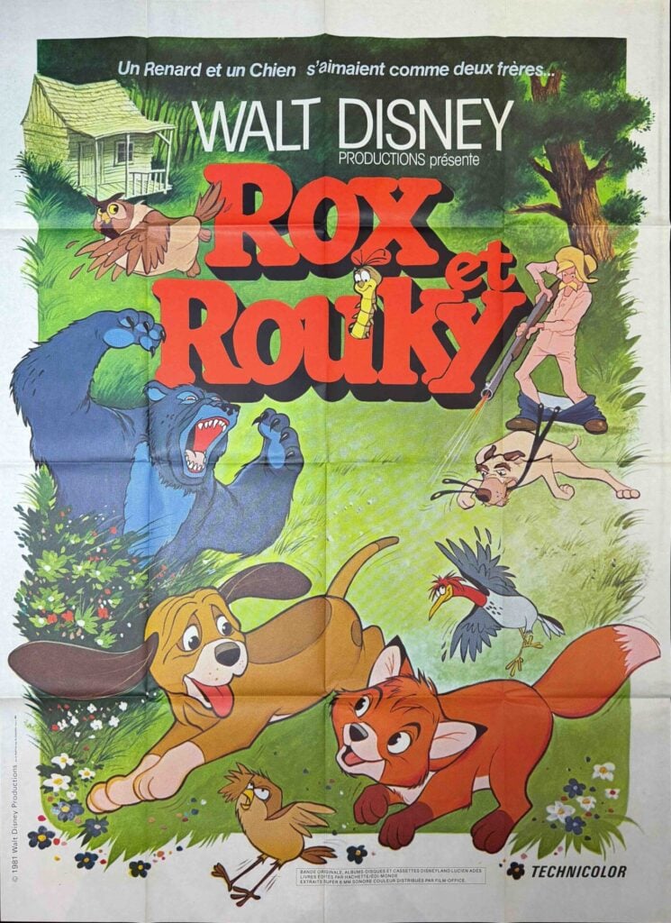 Original Vintage French Disney Movie Poster 'Rox et Rouky (The Fox and ...
