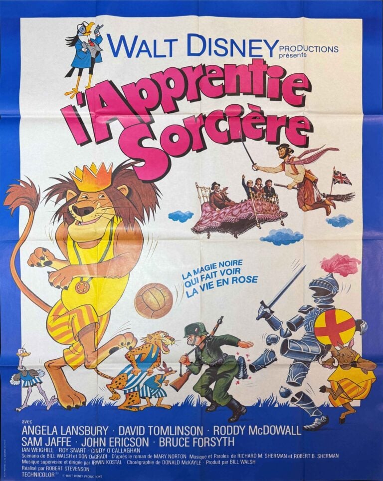 Original Vintage French Disney Poster ‘L’Apprentie Sorcière (Bedknobs and Broomsticks), 1971