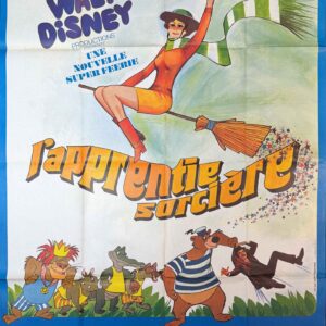 Original Vintage French Disney Movie Poster 'L'Apprentie Sorcière (Bedknobs and Broomsticks)', 1971