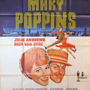 Original Vintage French Disney Movie Poster 'Mary Poppins', 1970's