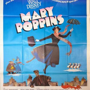 Original Vintage French Disney Movie Poster 'Mary Poppins', 1970’s
