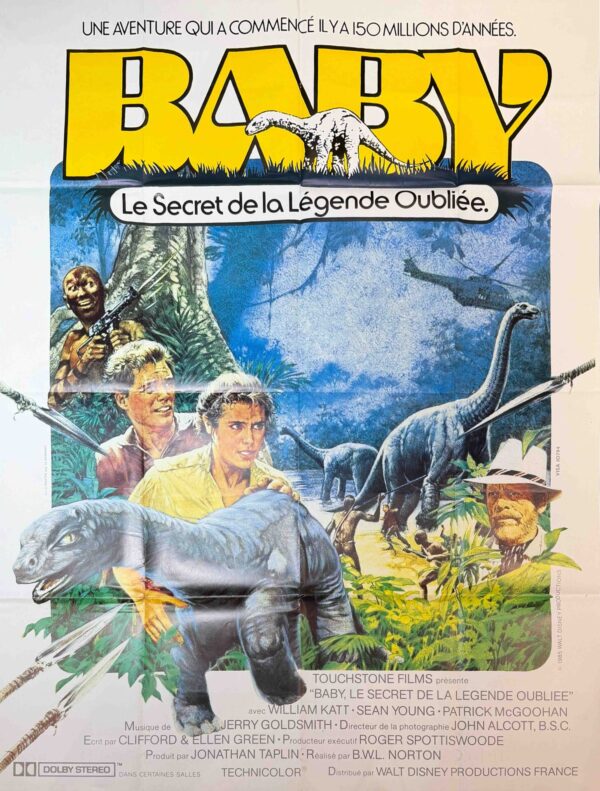 Original Vintage French Disney Movie Poster ‘Baby: Le Secret la Légende Oubliée’ (Baby: Secret of the Lost Legend), 1985