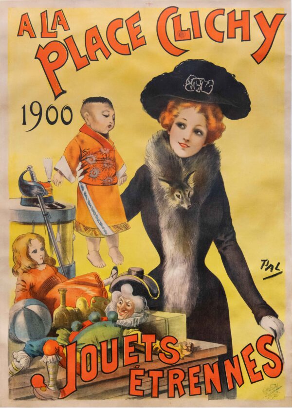 Original Vintage French Advertising Poster for ‘A La Place Clichy’ by Pal, 1900