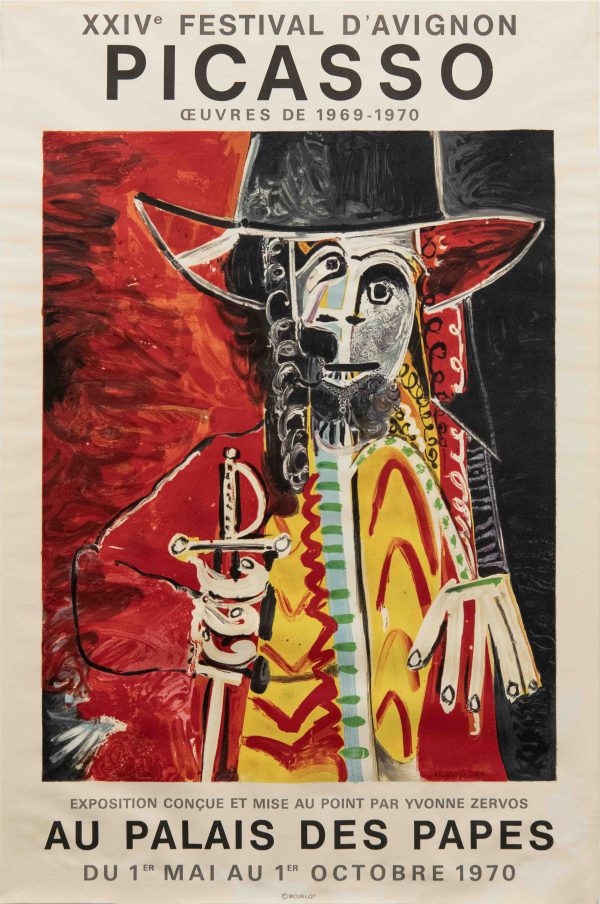 Original Vintage French Exhibition Poster for the 24th Festival D’Avignon by Pablo Picasso, 1970