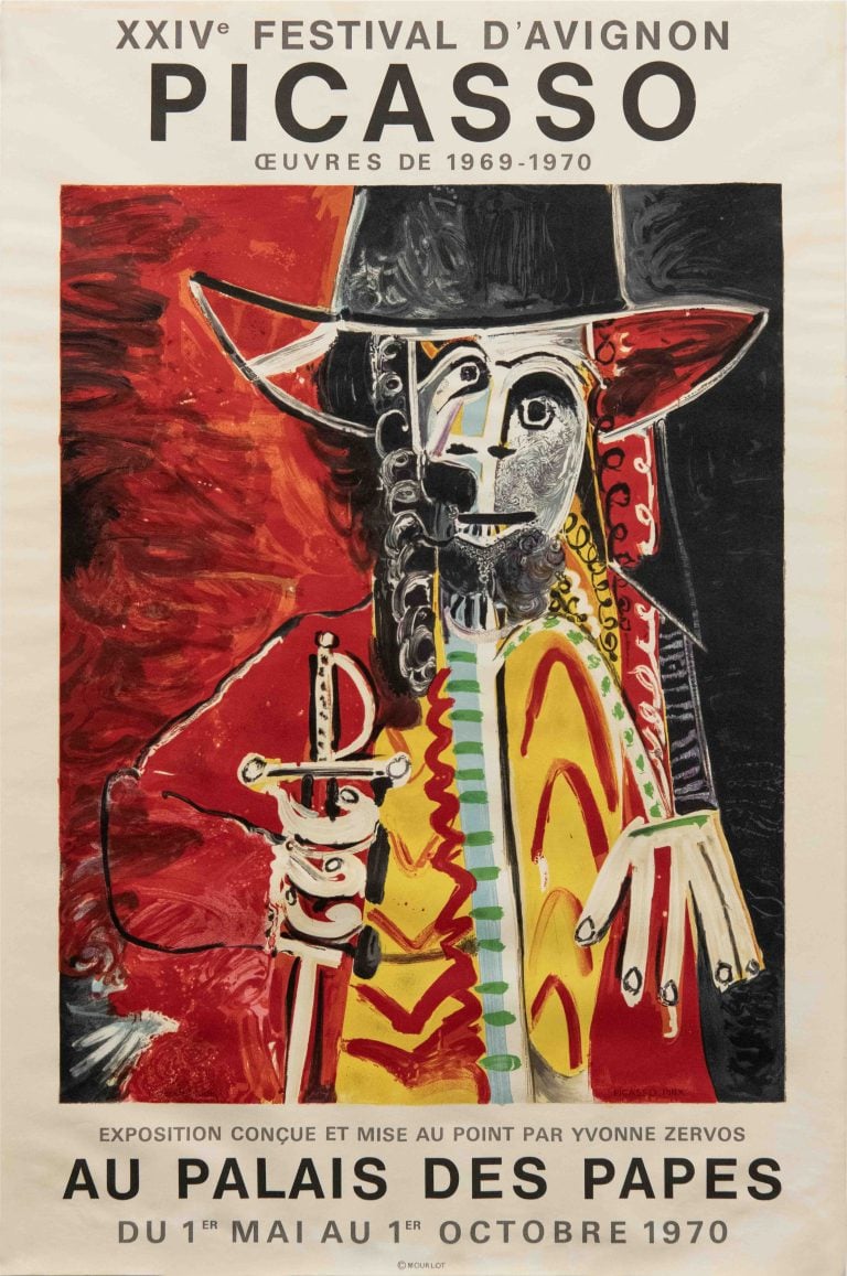 Original Vintage French Exhibition Poster for the 24th Festival D’Avignon by Pablo Picasso, 1970