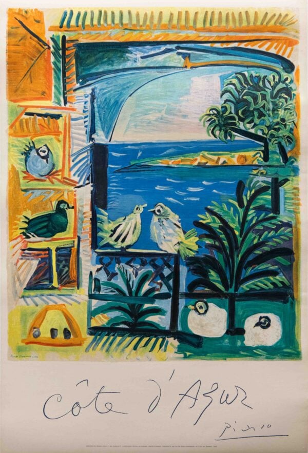 Original Vintage French Cote d’Azur Travel Poster by Picasso, 1962