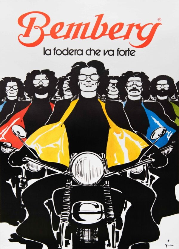 Original Vintage Italian Advertising Poster for Bemberg by Gruau, 1973
