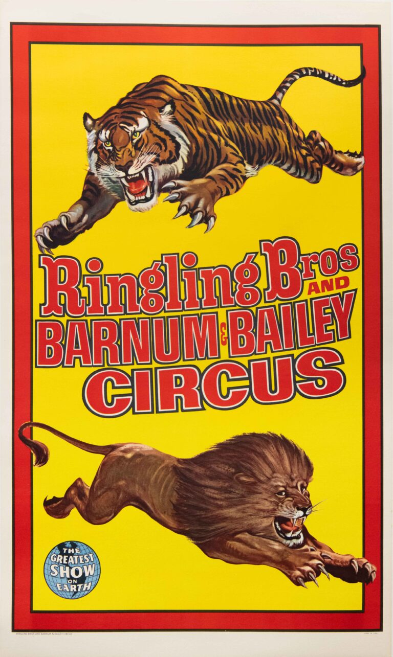 Original Vintage Ringling Bros. and Barnum and Bailey Circus Advertising Poster, 1960’s