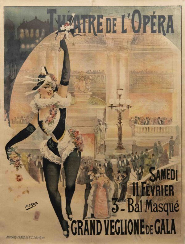 Original Vintage French Theatre Poster ‘Theare de L’Opera’ by Henri Boulanger, 1899